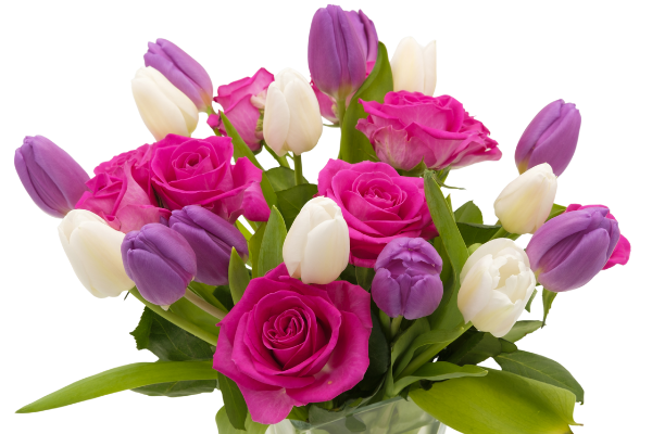 Stunning multi-colored tulip bouquet 